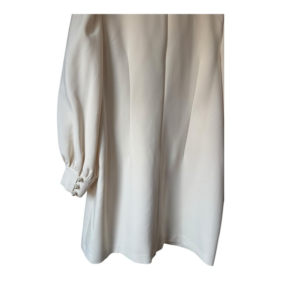 Gal Meets Glam Collection Tallulah Dress Ivory Puff Sleeve Pearl Size 20 - Picture 7 of 10